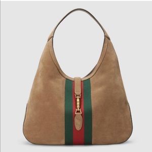 Gucci Suede Taupe Hobo Purse